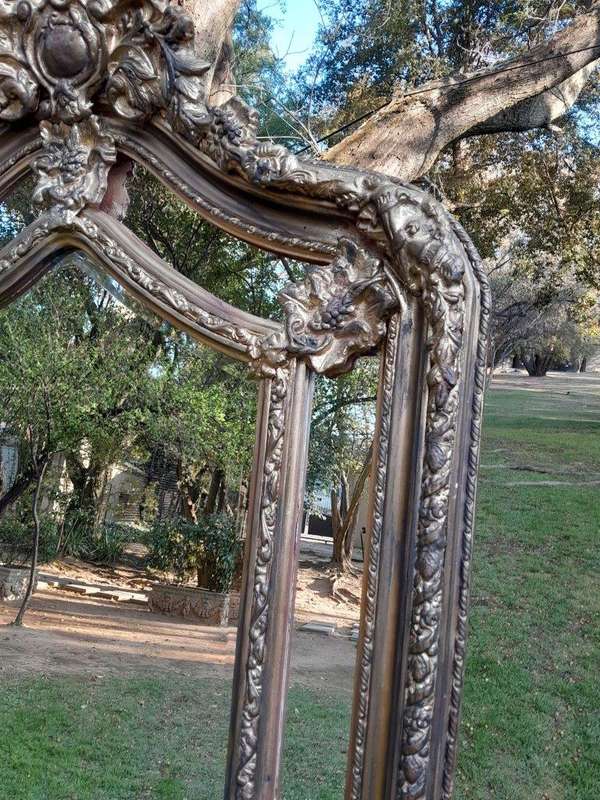 An Ornate Carved Rococo French Style Bevelled Mirror