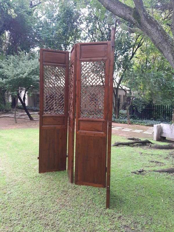 A First Half 20th Century Set Of 4 Single Chinese Elmwood Screen Panels