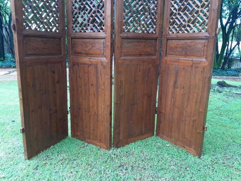 A First Half 20th Century Set Of 4 Single Chinese Elmwood Screen Panels