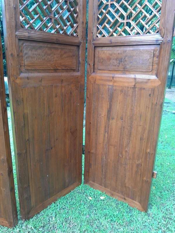 A First Half 20th Century Set Of 4 Single Chinese Elmwood Screen Panels