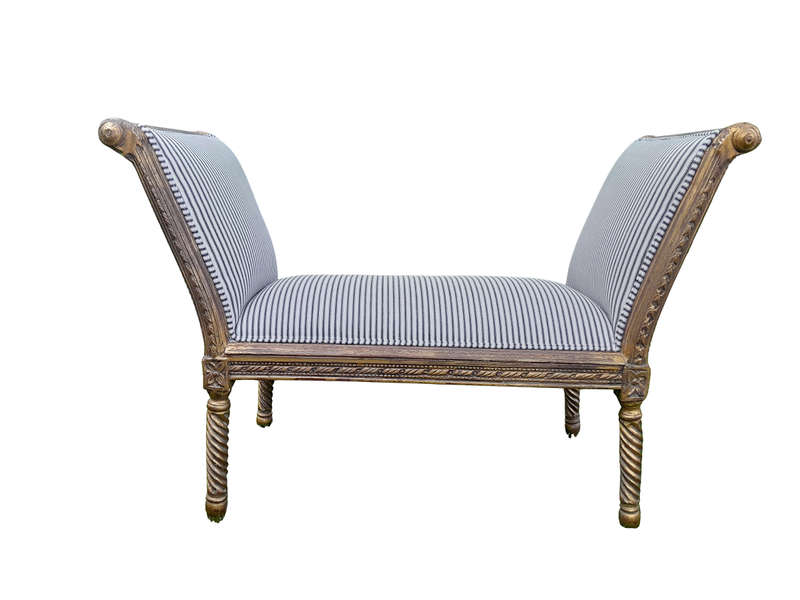 A French Style Carved Gilt-wood Window Bench