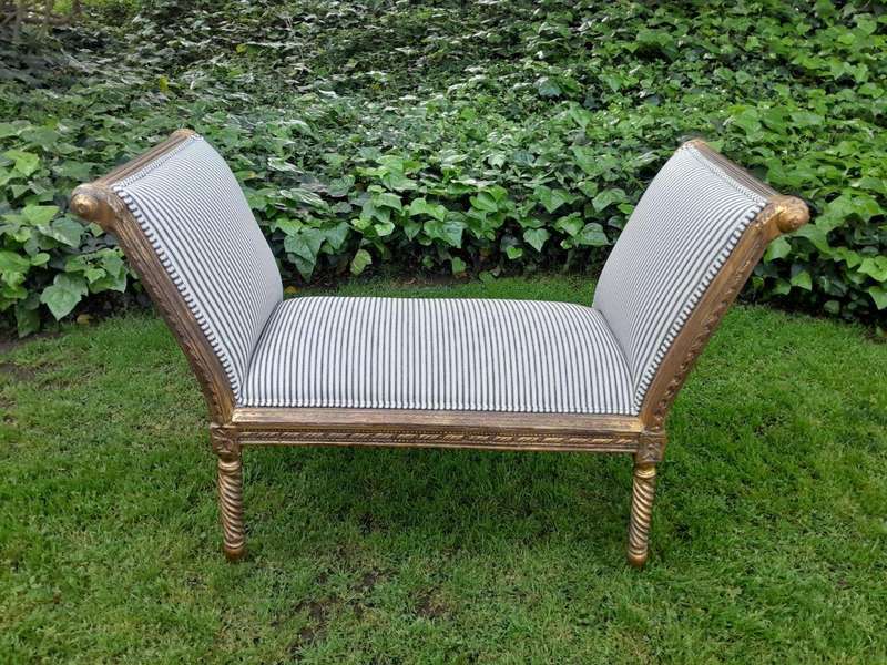 A French Style Carved Gilt-wood Window Bench