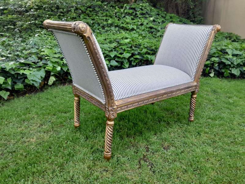 A French Style Carved Gilt-wood Window Bench