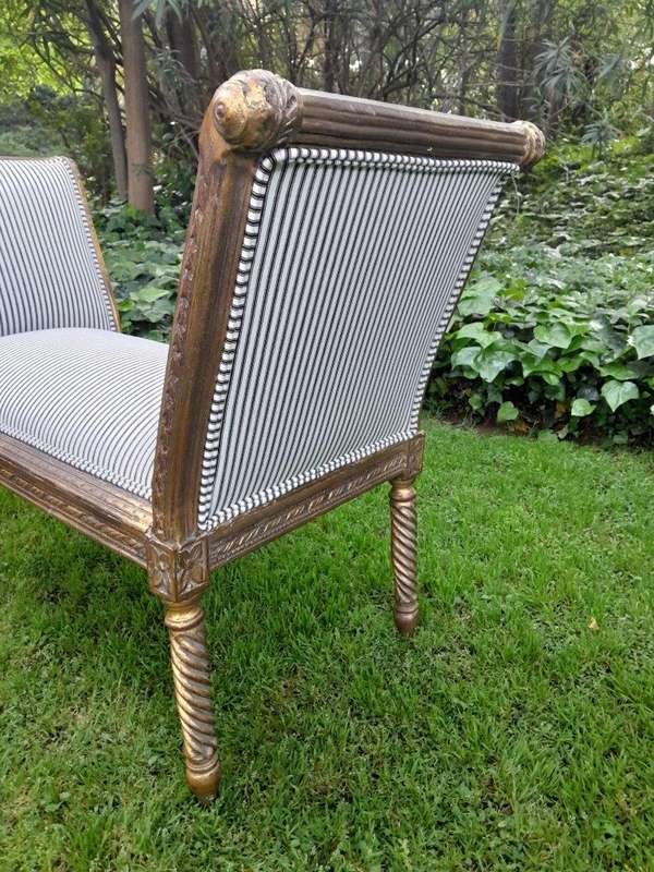 A French Style Carved Gilt-wood Window Bench