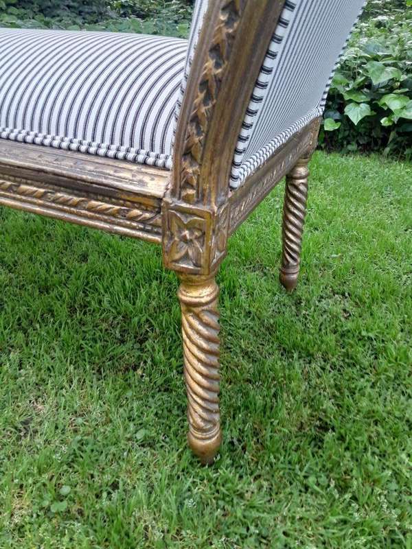 A French Style Carved Gilt-wood Window Bench