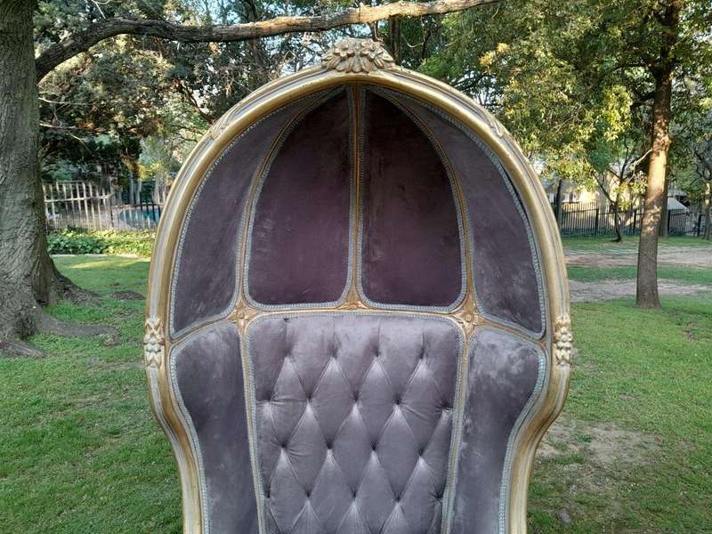 A Pair of French Style Carved and Gilded Wooden Dome / Canopy Chairs (Dome Modelled on The Famous...