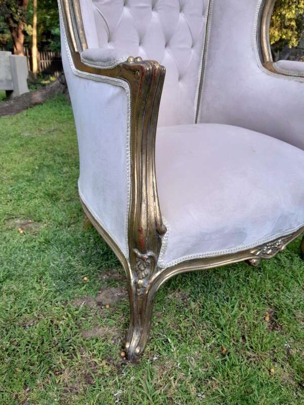 A Pair of French Style Carved and Gilded Wooden Dome / Canopy Chairs (Dome Modelled on The Famous...