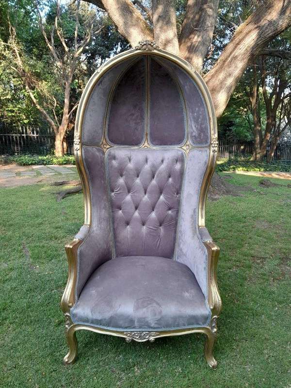 A Pair of French Style Carved and Gilded Wooden Dome / Canopy Chairs (Dome Modelled on The Famous...
