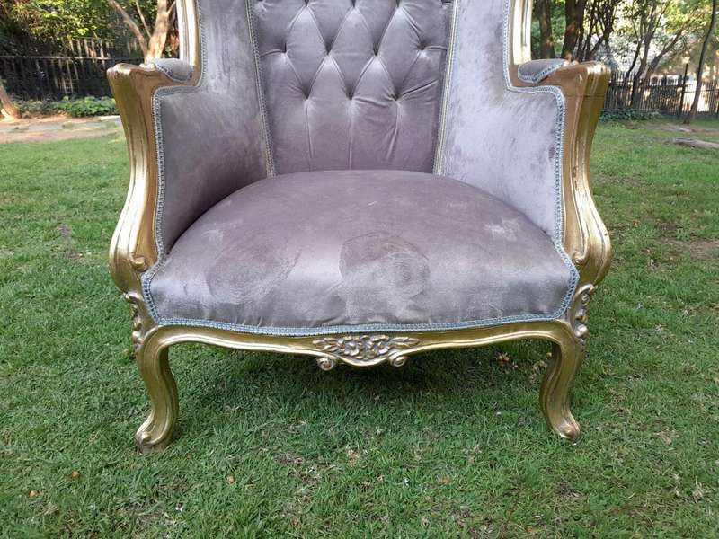 A Pair of French Style Carved and Gilded Wooden Dome / Canopy Chairs (Dome Modelled on The Famous...
