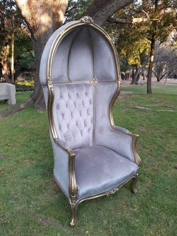 A Pair of French Style Carved and Gilded Wooden Dome / Canopy Chairs (Dome Modelled on The Famous...