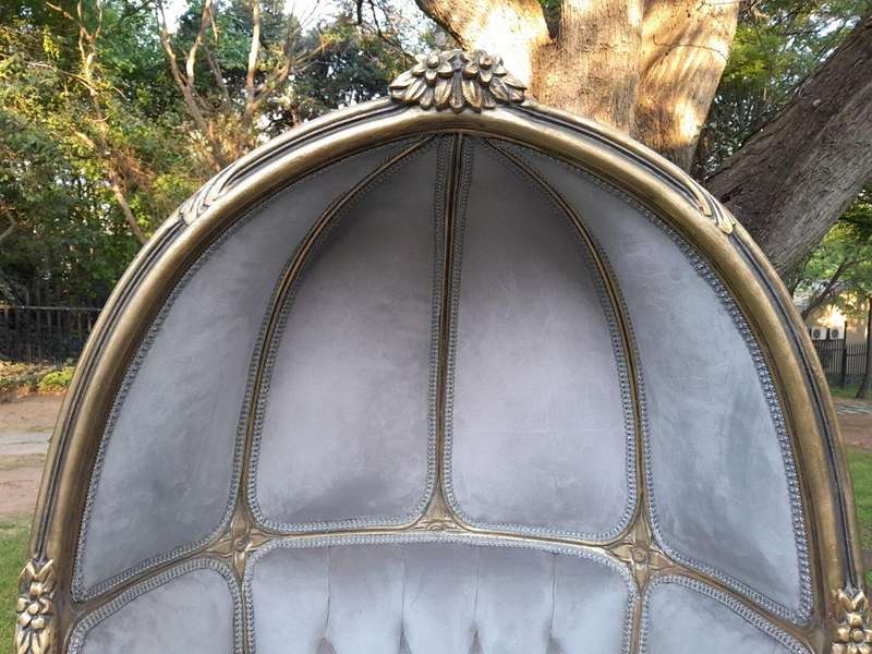 A Pair of French Style Carved and Gilded Wooden Dome / Canopy Chairs (Dome Modelled on The Famous...