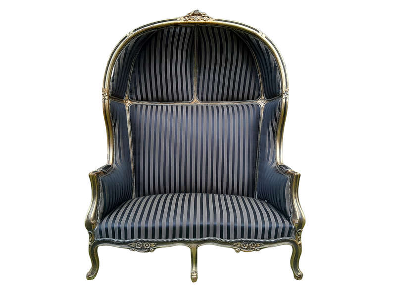 A French Style Carved and Gilded Wooden Dome / Canopy Settee (Dome Modelled on The Famous Louis X...