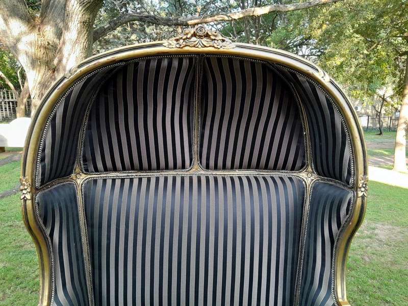 A French Style Carved and Gilded Wooden Dome / Canopy Settee (Dome Modelled on The Famous Louis X...
