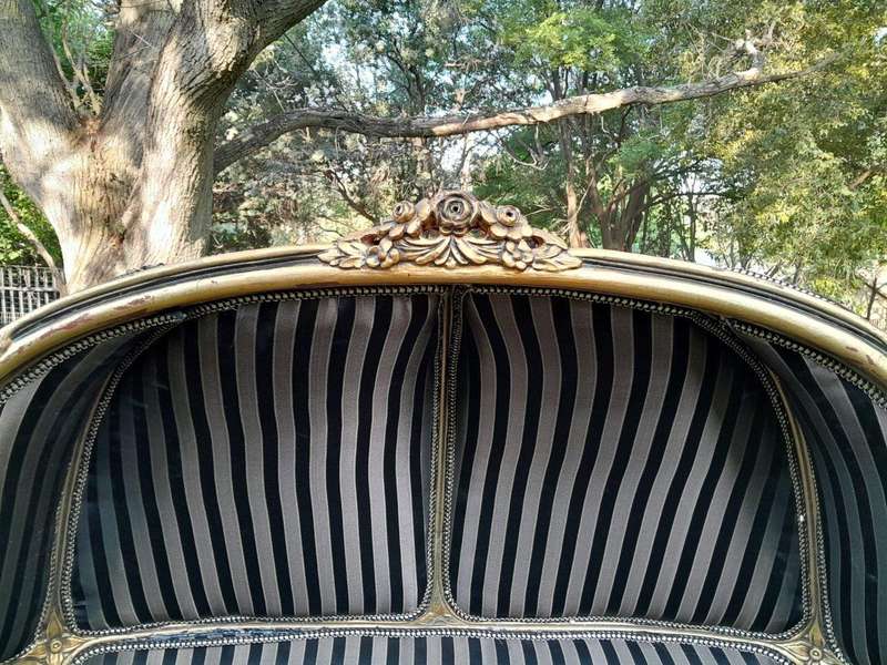 A French Style Carved and Gilded Wooden Dome / Canopy Settee (Dome Modelled on The Famous Louis X...