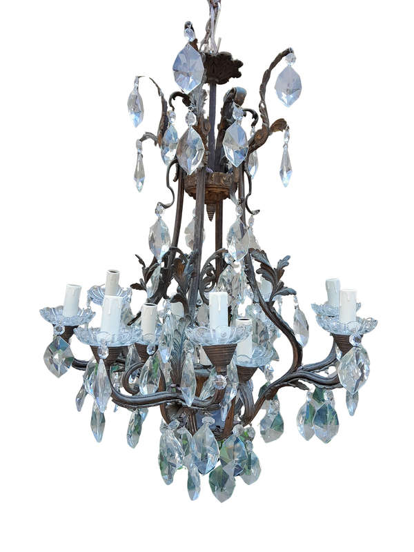 A 20th Century French Style Crystal Chandelier