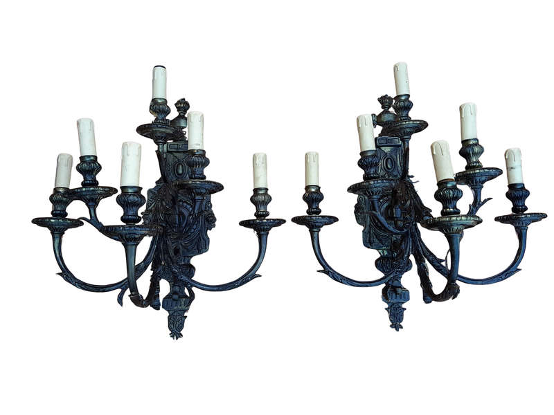 A Pair of Electrified 20TH Century French Style Gallery Wall Sconces