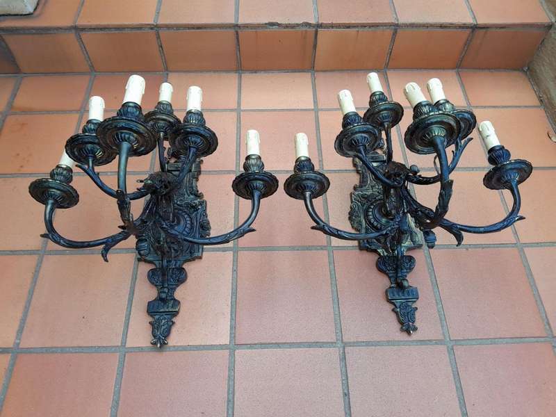 A Pair of Electrified 20TH Century French Style Gallery Wall Sconces