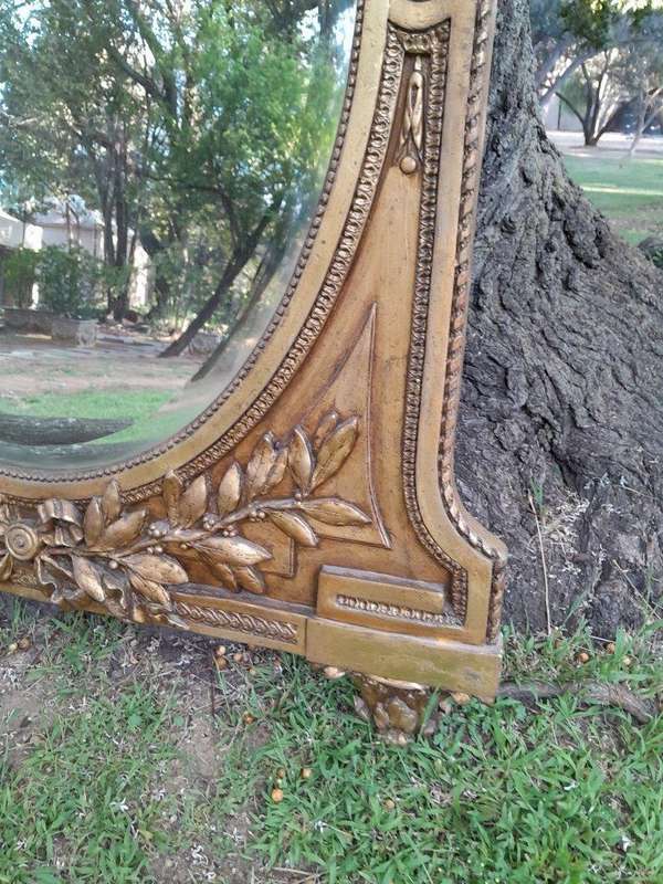 A French Rococo Style Ornately Carved and Gilded Bevelled Mirror