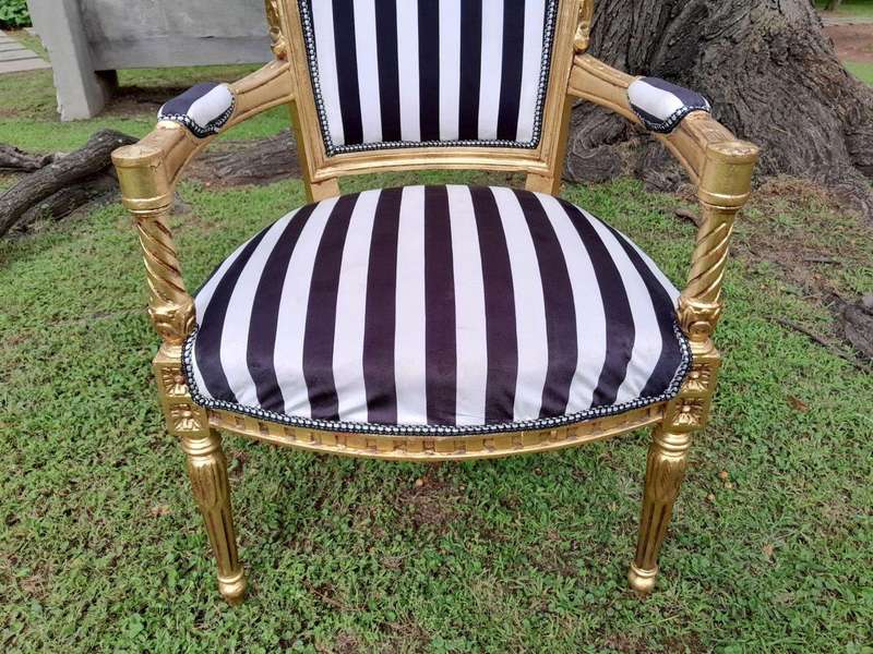 A Pair Of 20th Century French Louis XVI Styled Ornately Carved And Gilded Fautelli Chairs (variou...