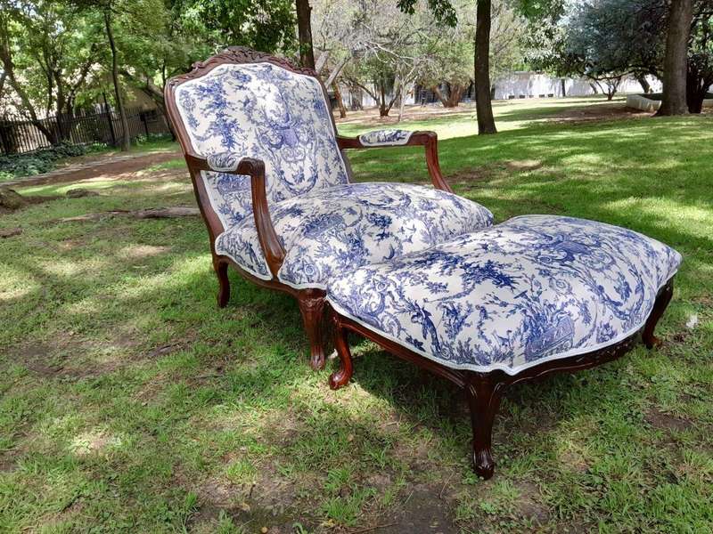A 20th Century French Style Carved And Hand-Gilded Arm Chair With Foot-Rest