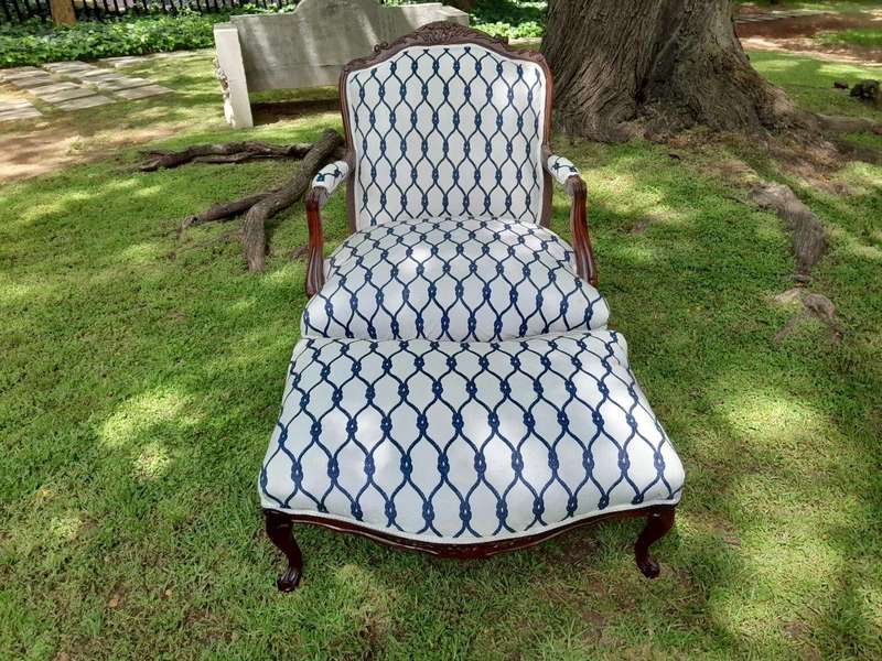 A 20th Century French Style Carved And Hand-Gilded Arm Chair With Foot-Rest