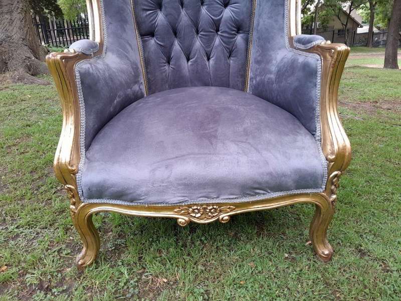 A Pair Of French Style Carved And Gilded Wood & Rattan Dome / Canopy Chairs (Dome Modelled On The...