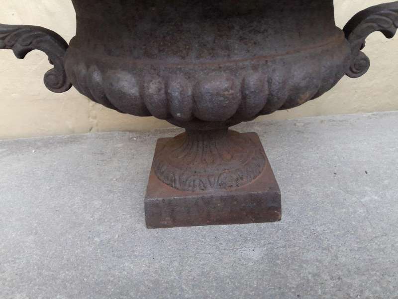 A 20th Century Pair Of Decorative Cast Iron Urns
