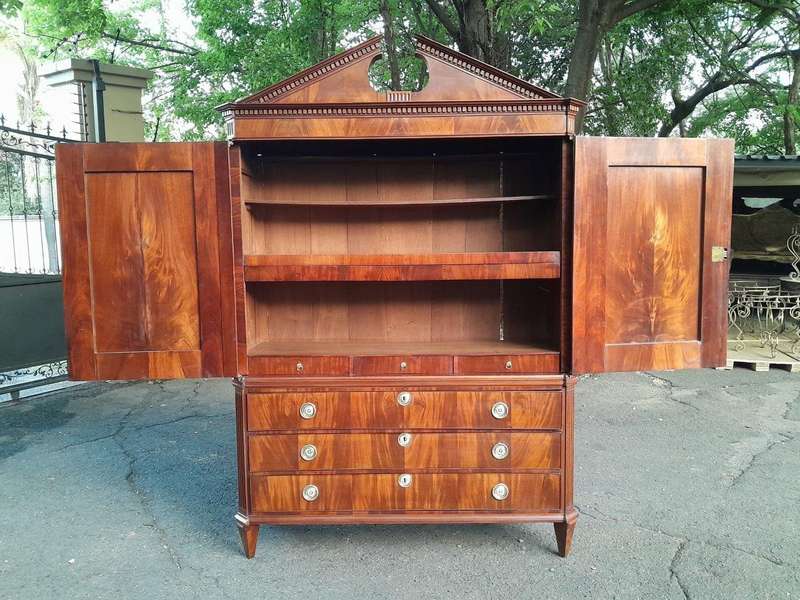 A Late 18th Century / Circa 1780 Dutch Mahogany Neoclassical Mahogany Cabinet /  Armoire With Loc...