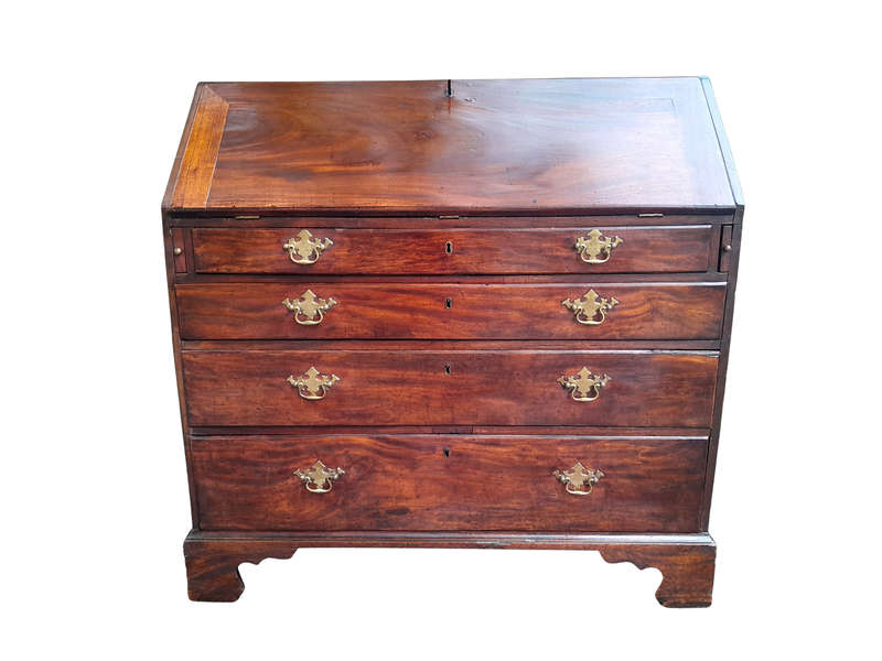 A 19th Century /  Circa 1850 Mahogany Secretaire Chest Of Drawers With Brass Handles And Original...