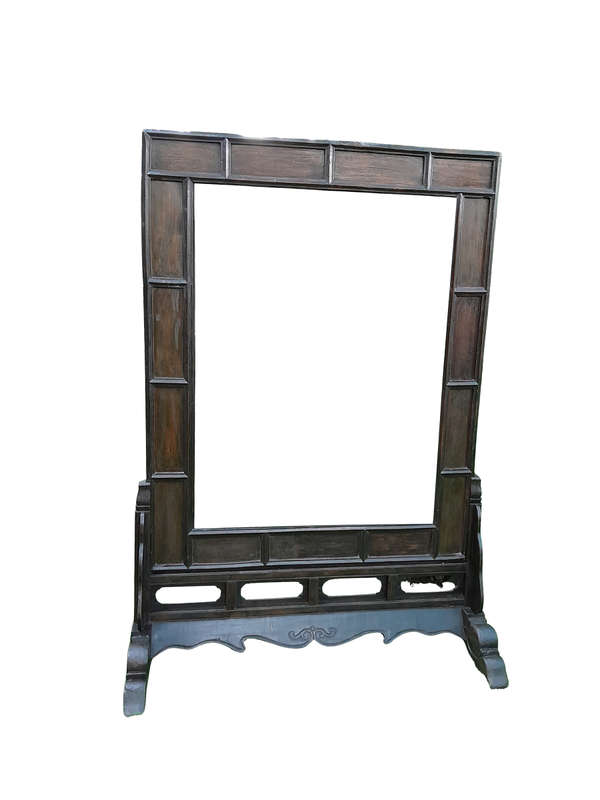 A 1940 / 50 Chinese Floor Standing Bevelled Mirror With Chinese Export Wax Stamp