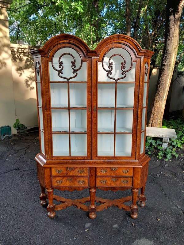 An18th Century Dutch Walnut Display Cabinet, With Four Drawers