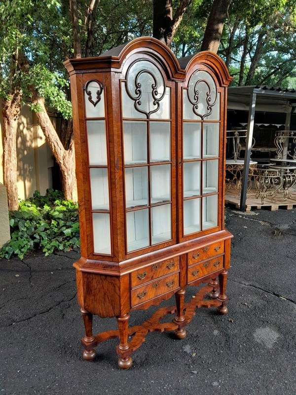 An18th Century Dutch Walnut Display Cabinet, With Four Drawers