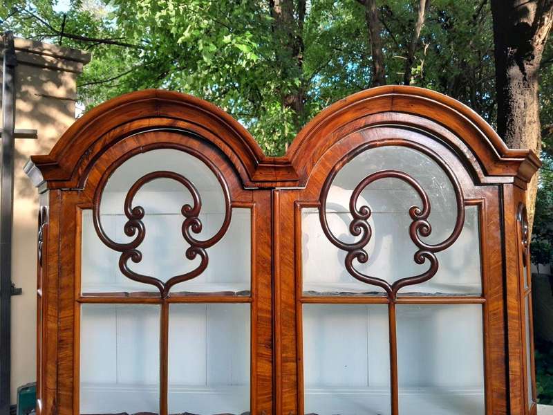 An18th Century Dutch Walnut Display Cabinet, With Four Drawers