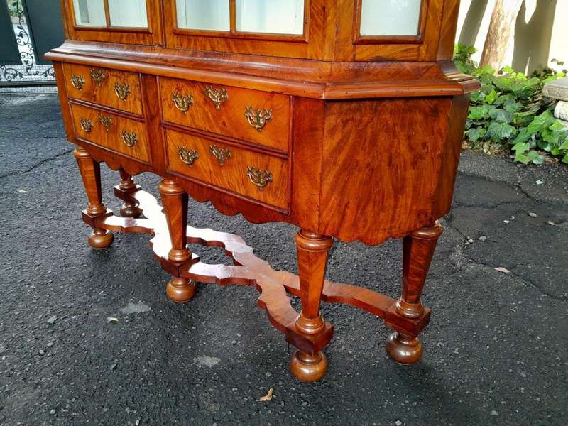 An18th Century Dutch Walnut Display Cabinet, With Four Drawers