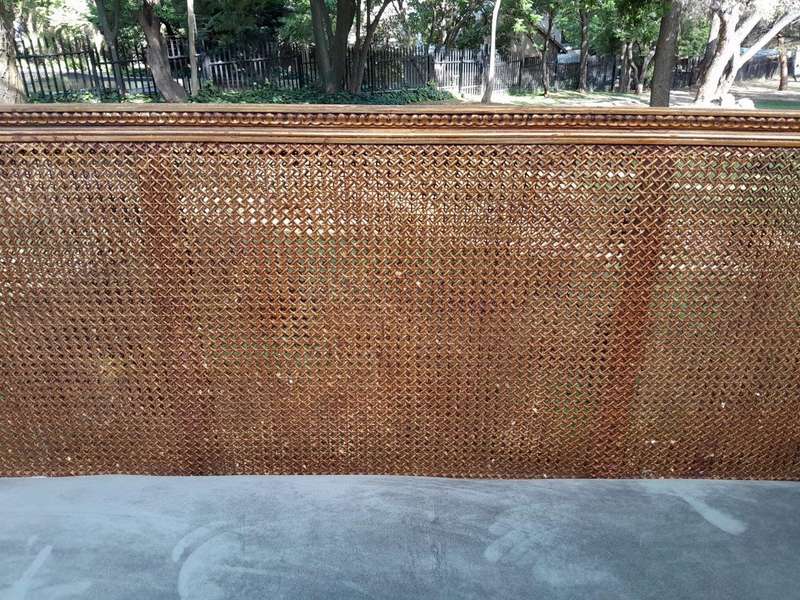 A 20th Century French Style Carved And Hand Gilded Rattan Day Bed / Settee