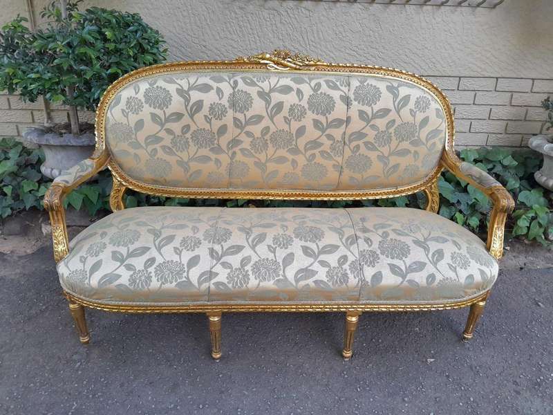 A French Louis XVI Style Carved Wooden Settee