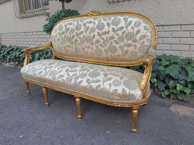 A French Louis XVI Style Carved Wooden Settee