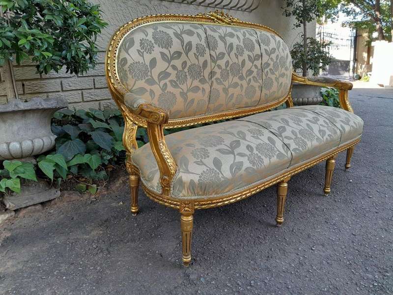 A French Louis XVI Style Carved Wooden Settee