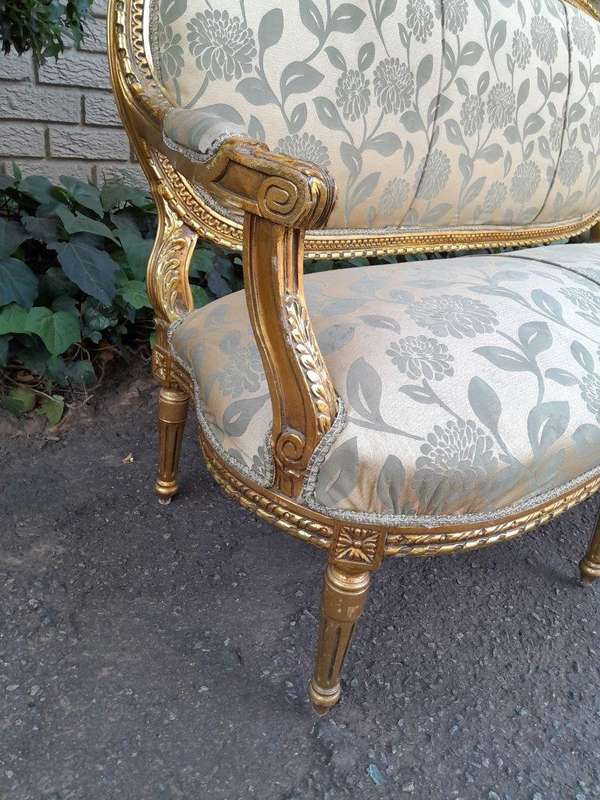 A French Louis XVI Style Carved Wooden Settee
