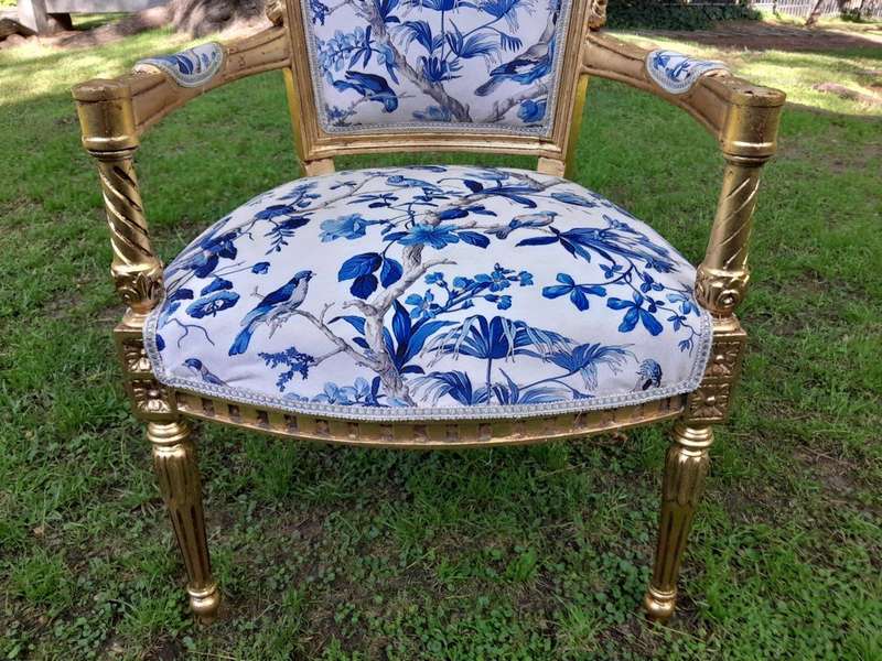 A Pair Of French Style Ornately Carved Wooden Armchairs