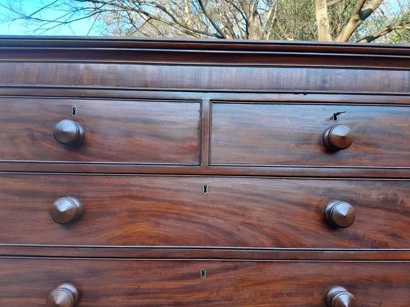 A Circa 1790 Mahogany Tall Boy / Chest On Chest With Wooden Knobs. Certified Georgian By The Brit...