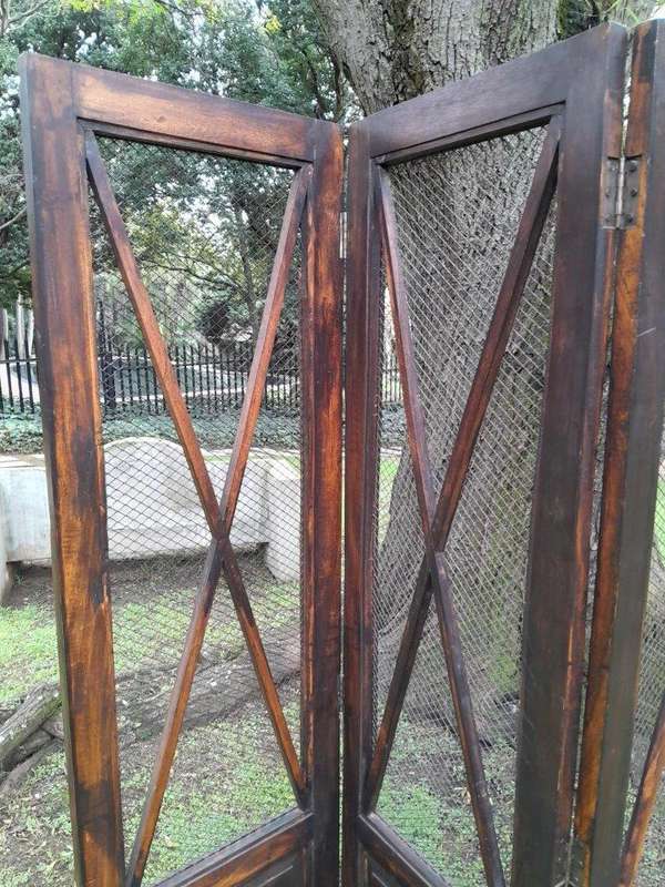 A 20TH Century 3 Panel Wooden Screen