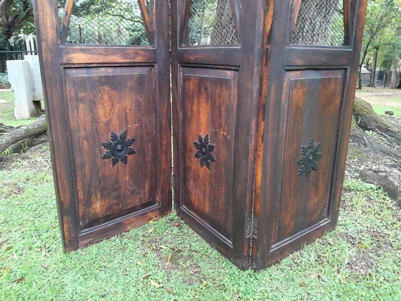A 20TH Century 3 Panel Wooden Screen