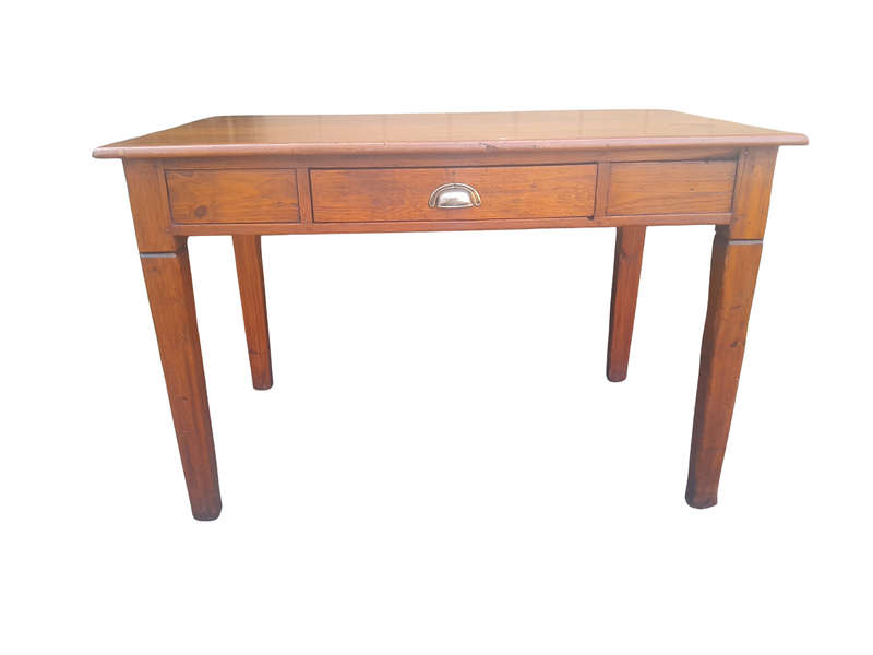 A 20th Century 4-Seater Work Table In Teak & Mahogany With A Drawer (Sale Price Reflected R8500)