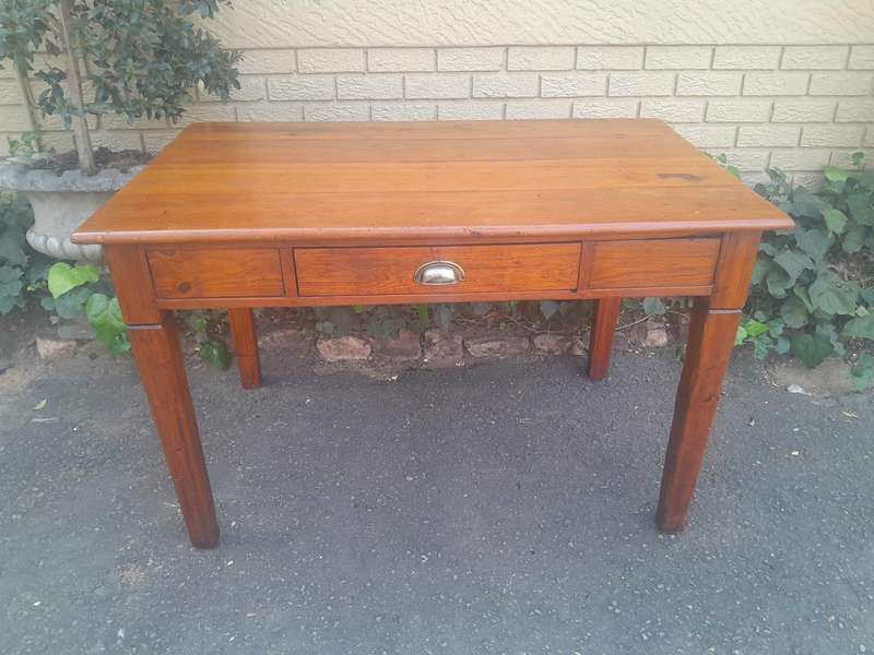 A 20th Century 4-Seater Work Table In Teak & Mahogany With A Drawer (Sale Price Reflected R8500)
