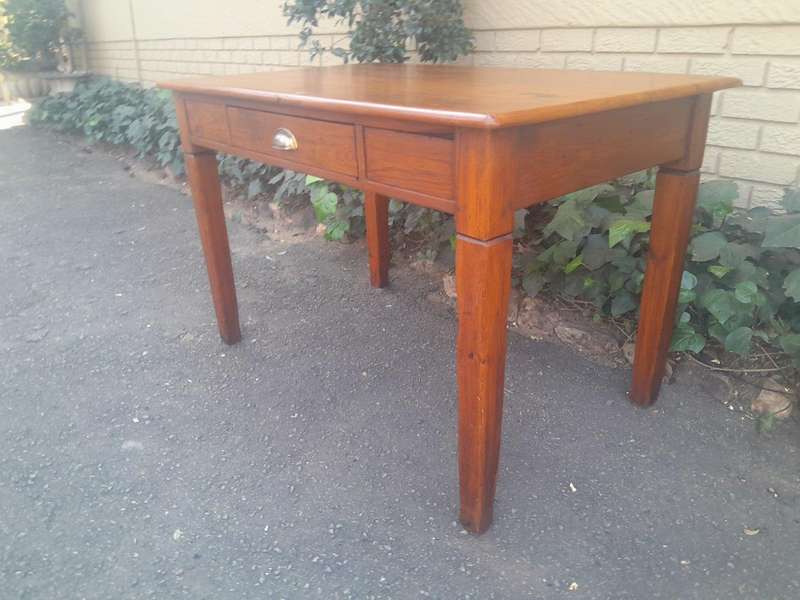 A 20th Century 4-Seater Work Table In Teak & Mahogany With A Drawer (Sale Price Reflected R8500)