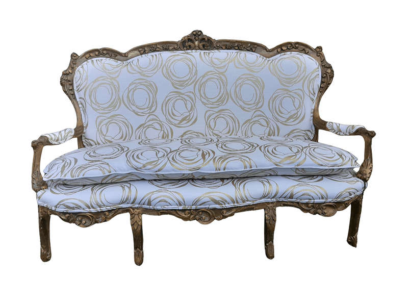 A 20TH Century French Hand Carved and Hand Gilded Settee