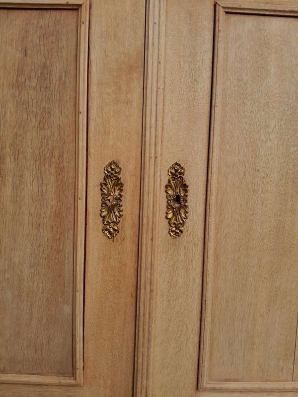 An 18th Century Dutch Oak Linen Press With Original Gild Metal Mounts