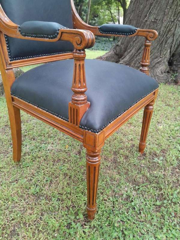 A 20th Century French Style Carved Mahogany Armchair