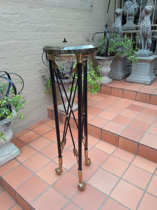 A 20th Century Metal And Brass Plinth